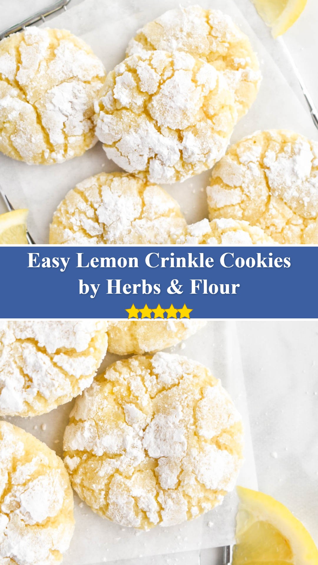 Lemon Crinkle Cookies - Herbs & Flour