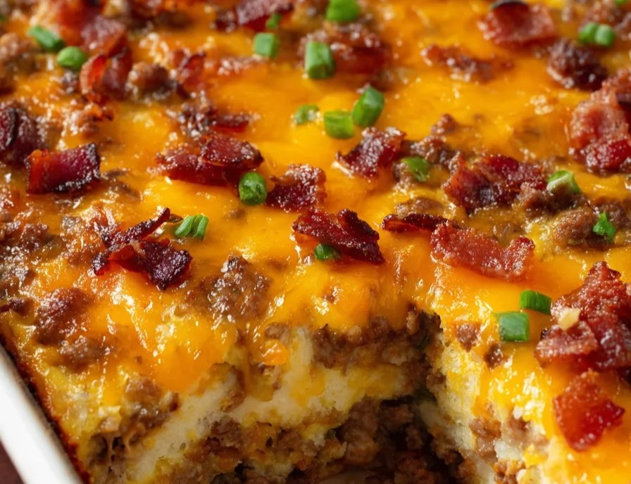 Low-Carb Bacon Cheeseburger Casserole suggested serving