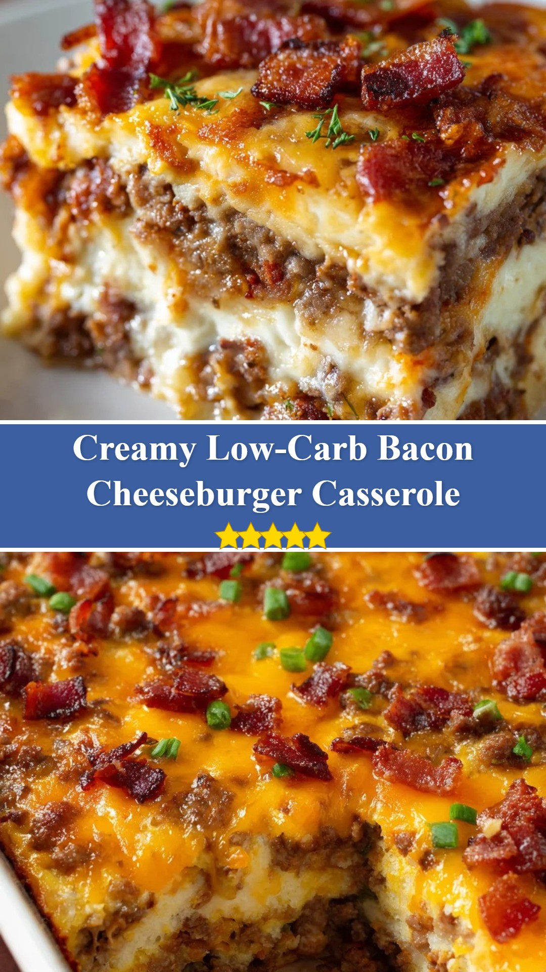 Low-Carb Bacon Cheeseburger Casserole