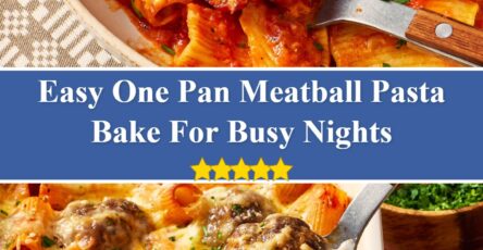 One Pan Meatball Pasta Bake