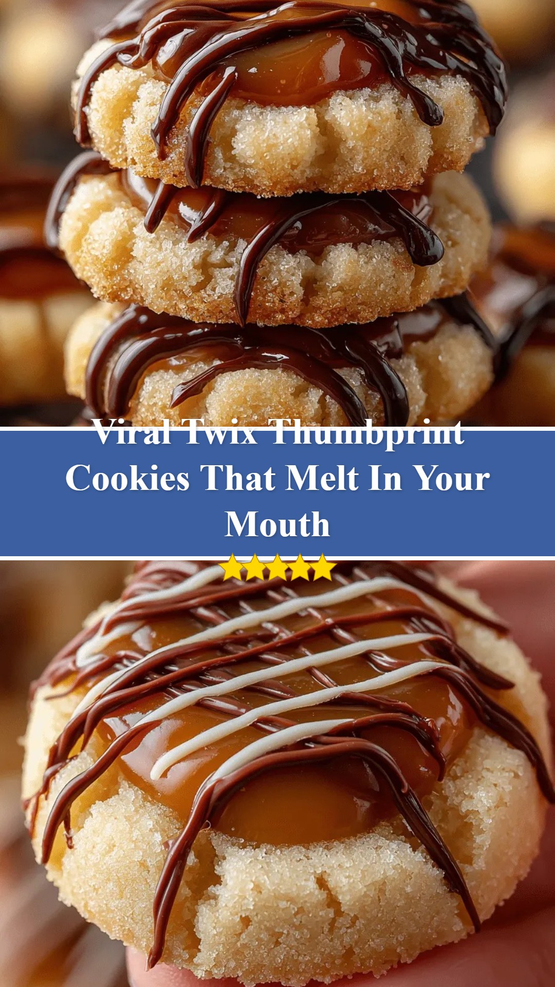 Twix Thumbprint Cookies